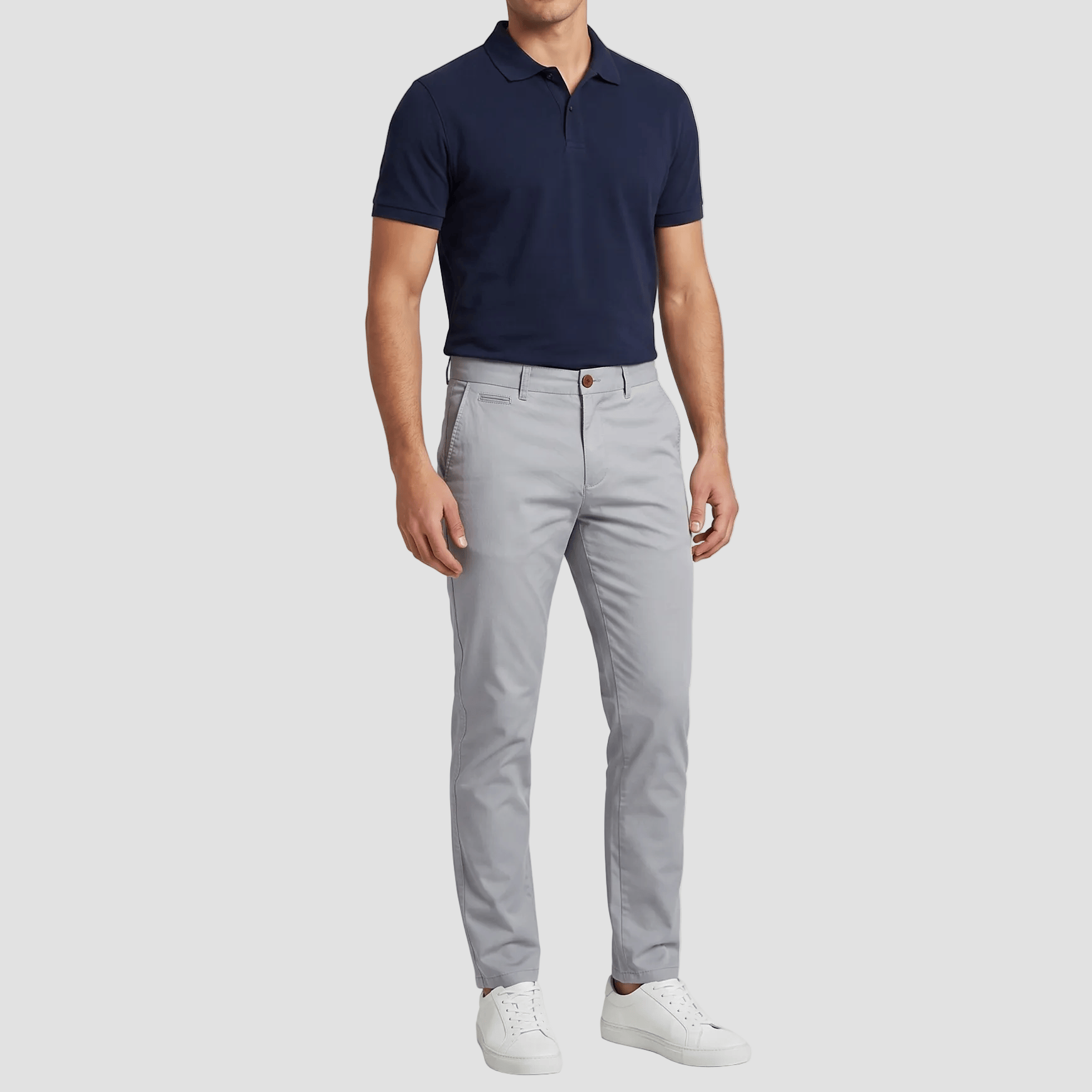 Men’s Slim Fit Chino in Grey by Daniel Hechter
