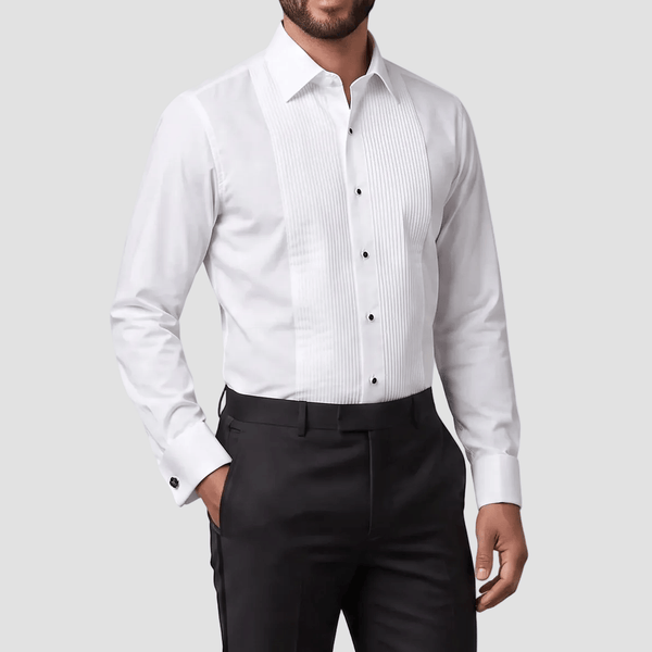 Daniel Hechter Men's Slim Fit Dinner Shirt Frill in White