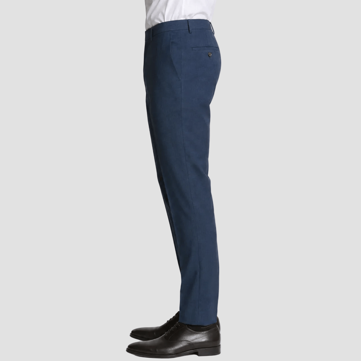 Slim fit linen blend Edward trousers in blue.
