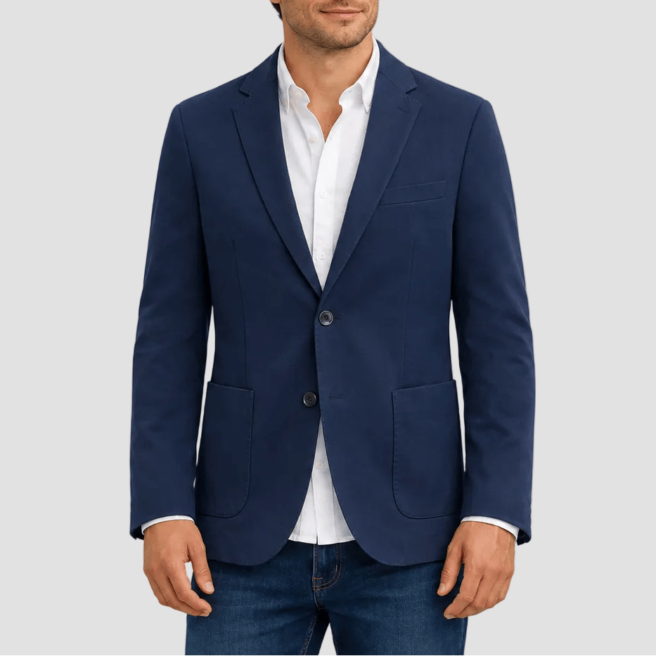 Daniel Hechter Men's Genoa Sports Jacket in Navy Cotton Stretch.