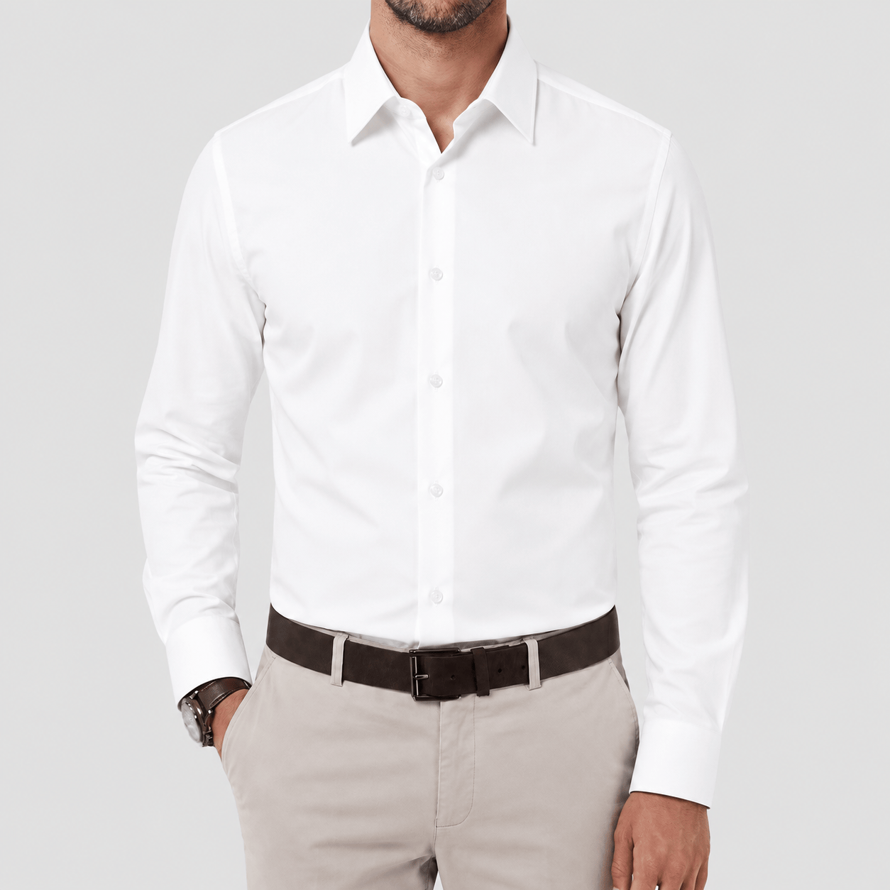 Men's Jacque Business Shirt in White by Daniel Hechter