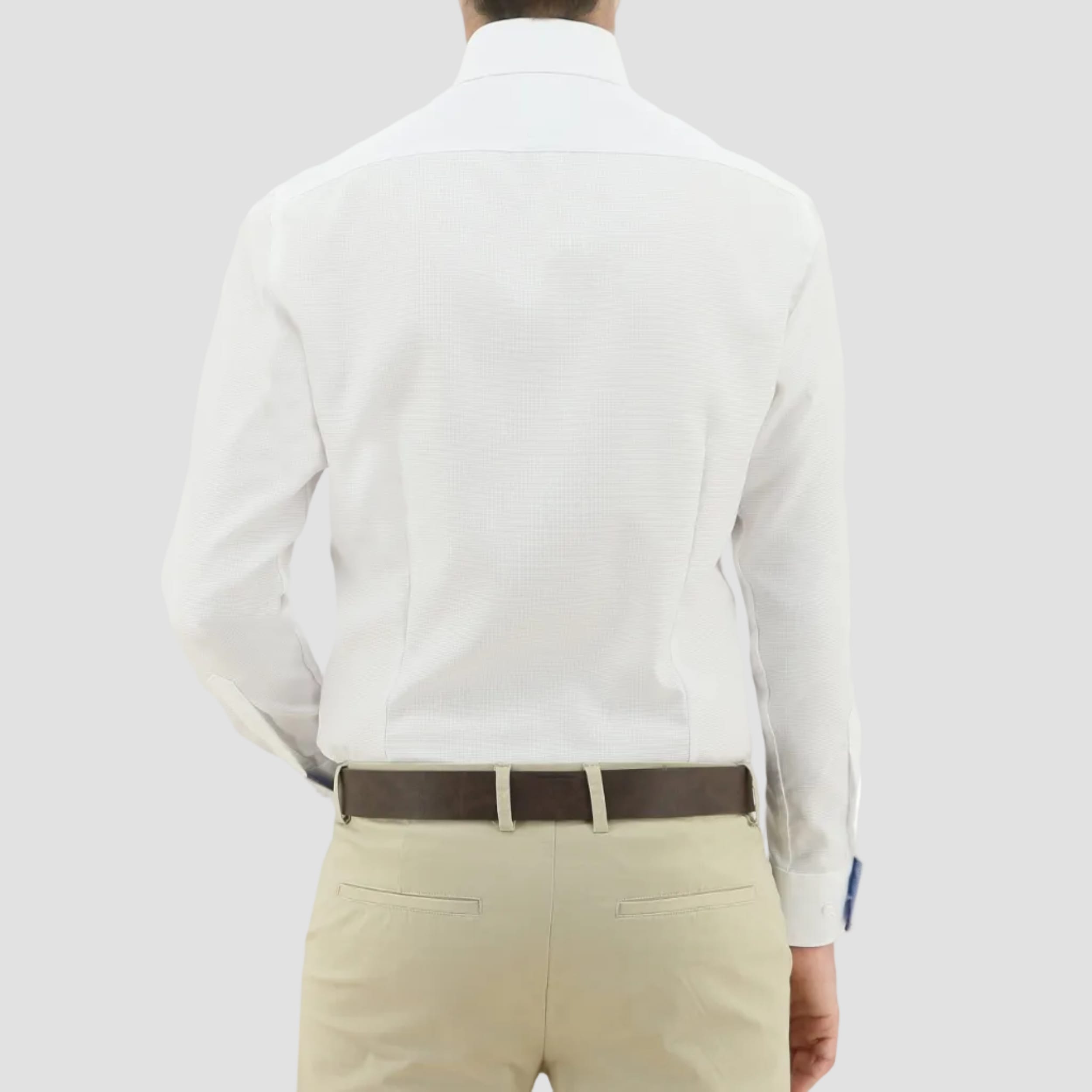 Men's Slim Fit Liberty Business Shirt in White Texture by Daniel Hechter
