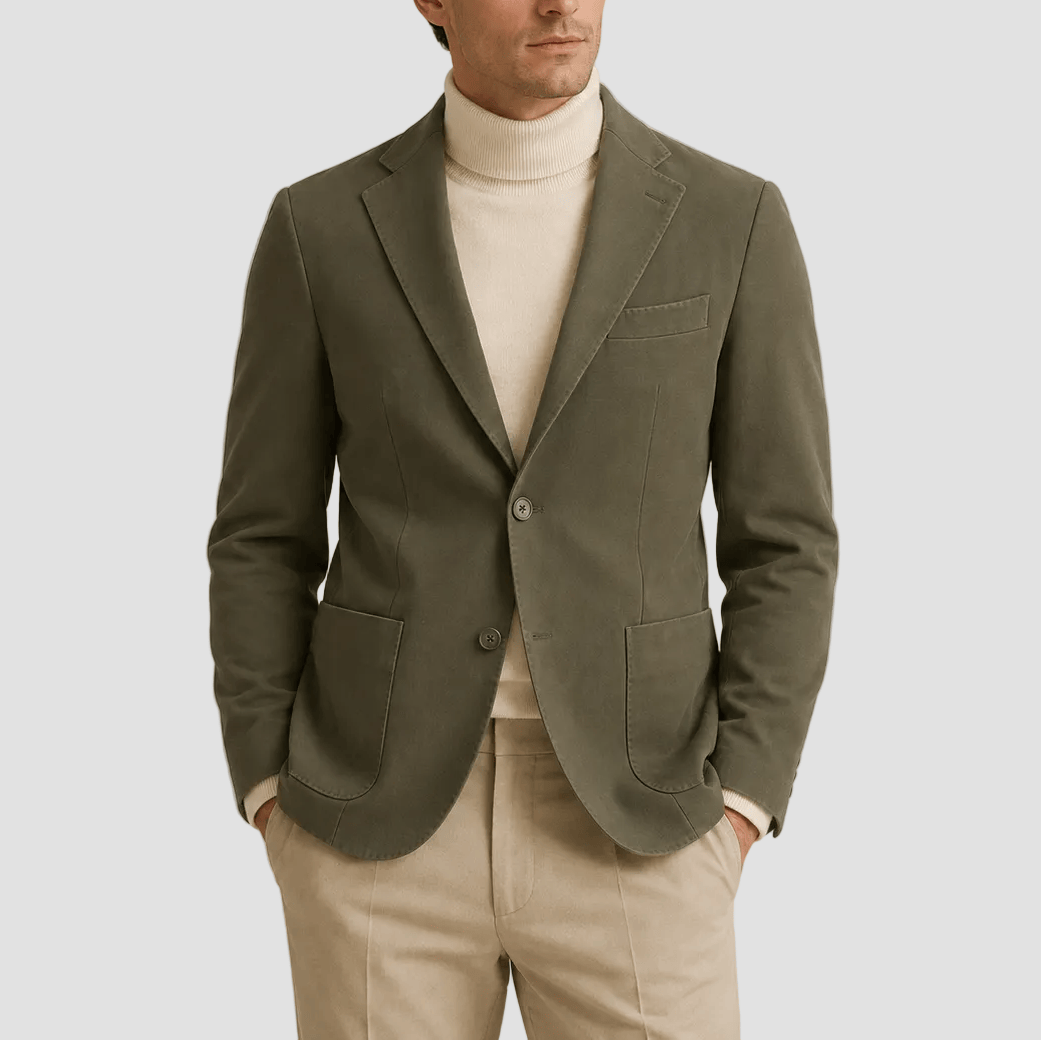 Daniel Hechter Men’s Slim Fit Prague Sports Jacket in Olive.
