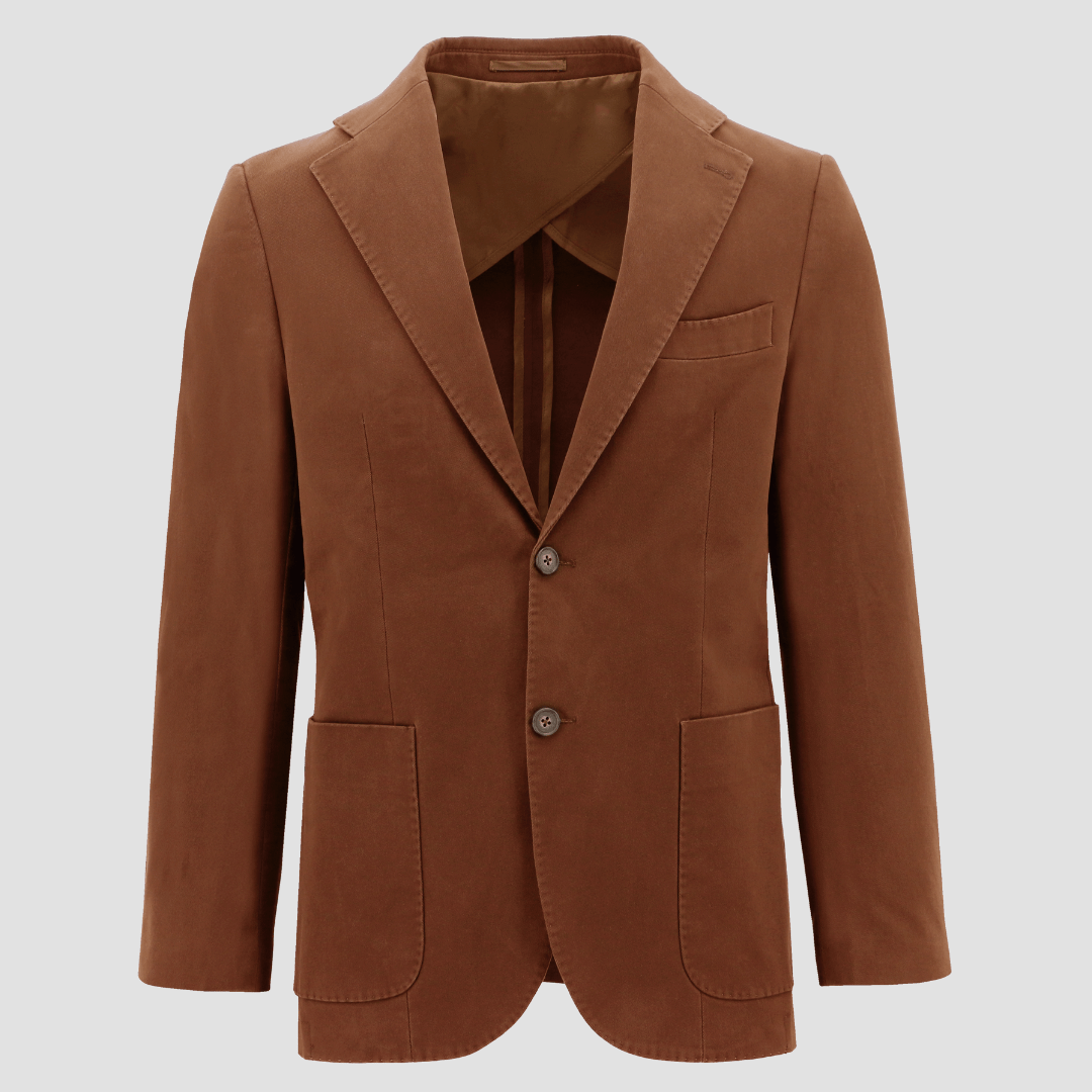 Daniel Hechter Men’s Slim Fit Prague Sports Jacket in Rust, made from stretch cotton.
