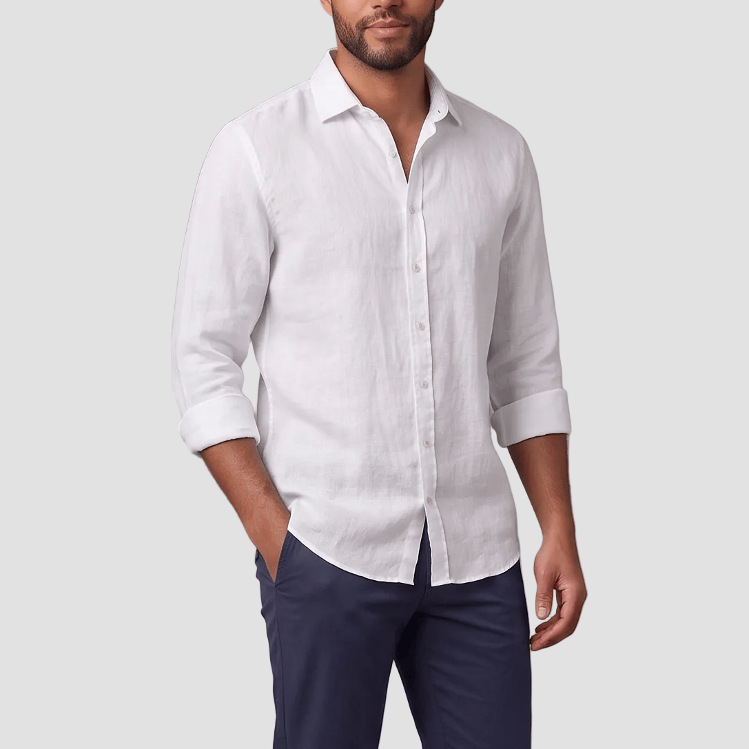 Daniel Hechter Men's Slim Fit Sel Shirt in White