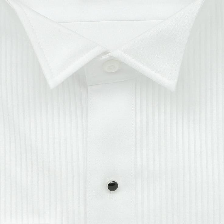 Men's Wing Stud Dinner Shirt in White by Daniel Hechter