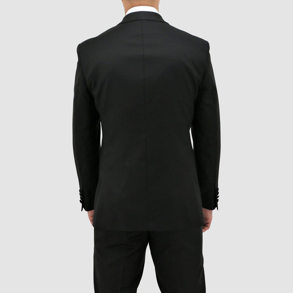 Daniel Hechter slim fit manta shawl lapel tuxedo suit in black - Big Man