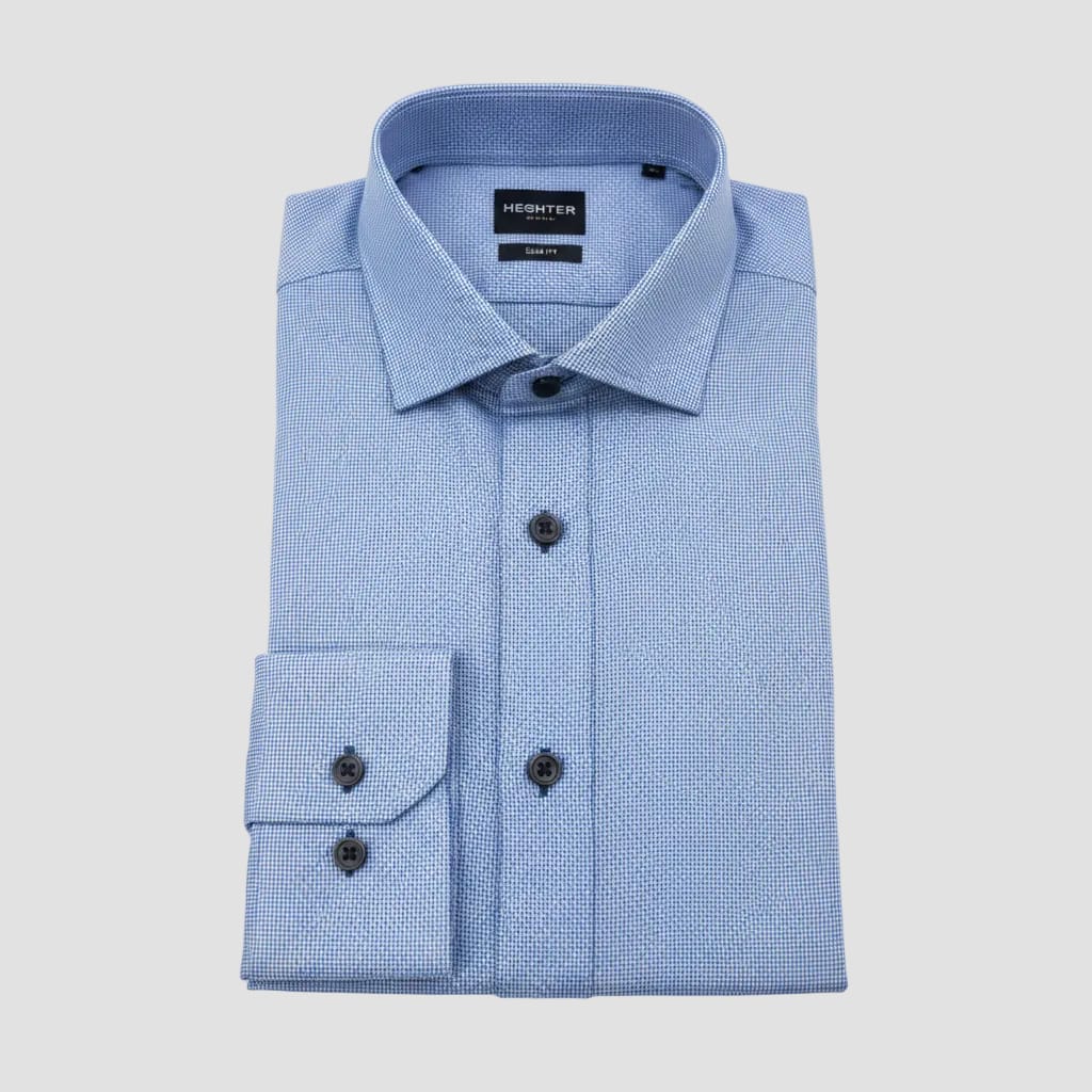 blue check shirt
