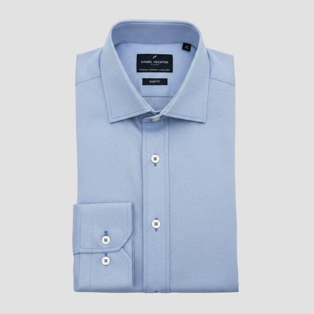 blue micro pattern shirt