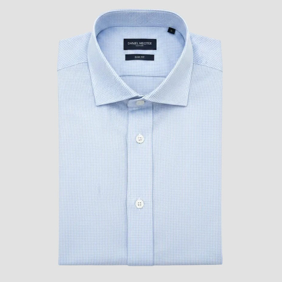 Daniel Hechter Slim Fit Shirt in Blue Mini Check