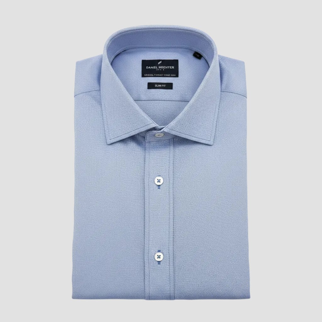 Folded light blue dress shirt 