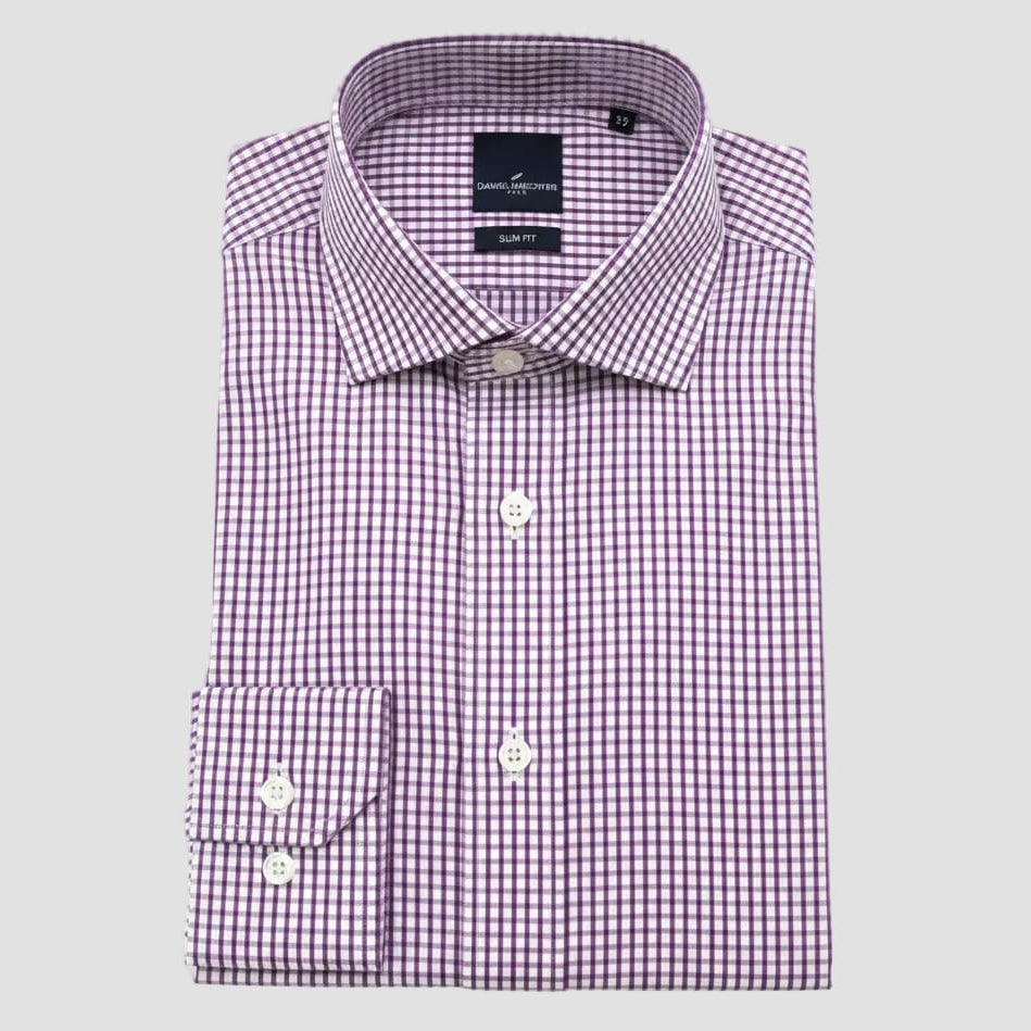 Daniel Hechter Slim Fit Shirt in Maroon Check