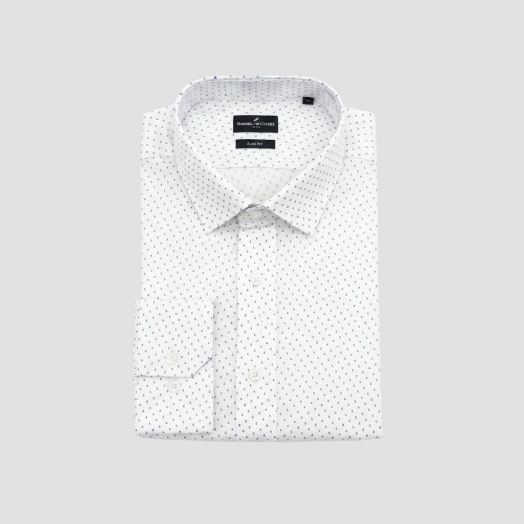 White with blue detail shirt