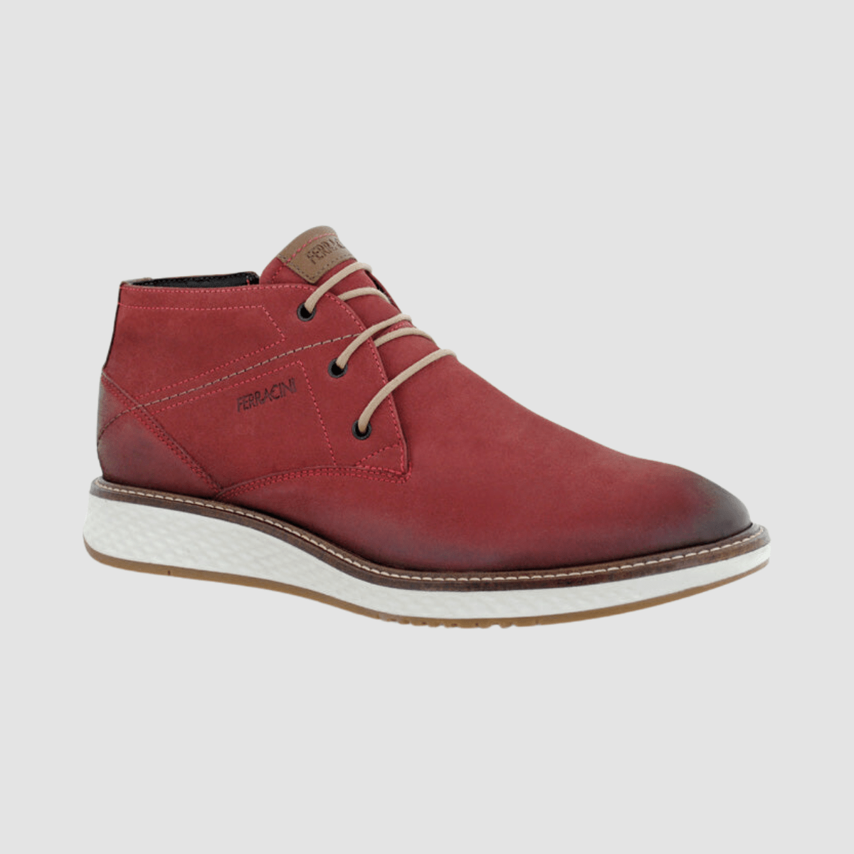 Ferracini kye mens desert boot in red suede