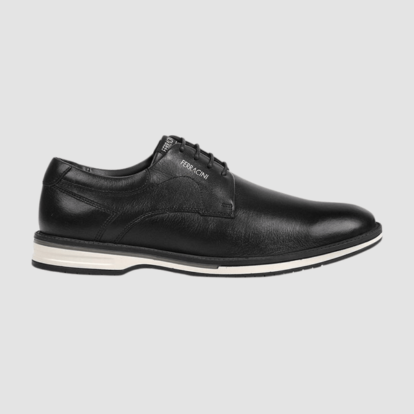 Ferracini Christiano mens leather lace up shoe in black with white sole