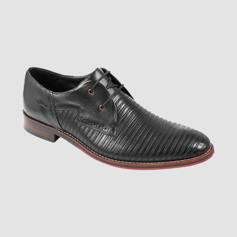 Ferracini Issah mens stitched leather dress shoe in black