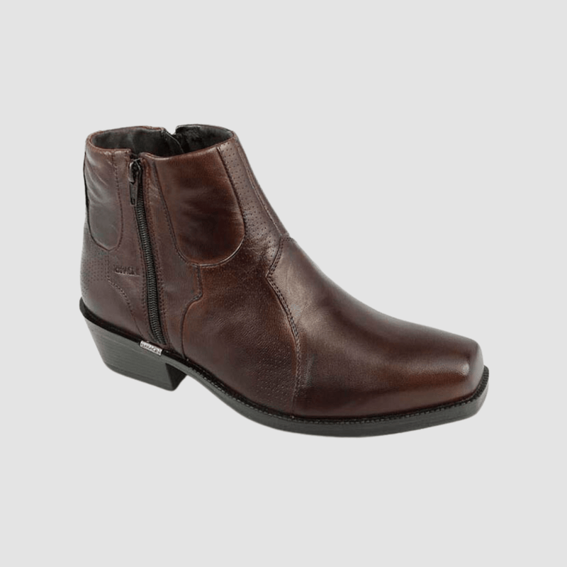 Ferracini Stefan Mens Cuban Heeled Boots in Brown Leather