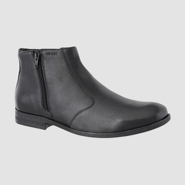 Ferracini march mens casual leather zip boot in black