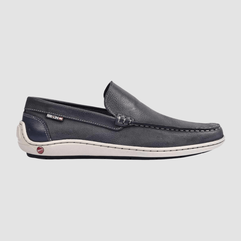 Ferracini zaid mens leather loafer in navy blue
