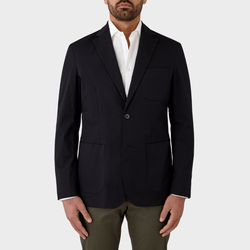 Flinders Mens Tailored Fit Bondi Sports Jacket in Navy