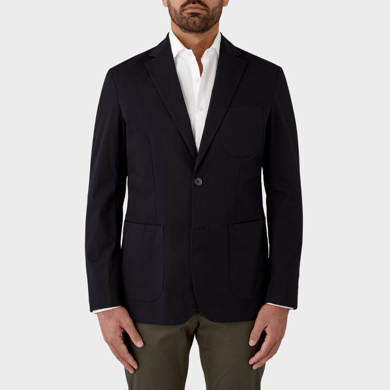 Flinders Mens Tailored Fit Bondi Sports Jacket in Navy