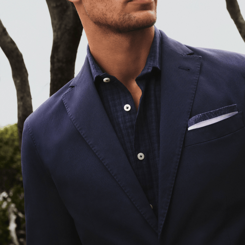 Flinders Mens Tailored Fit Bondi Sports Jacket in Navy