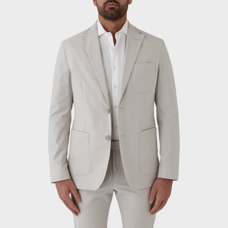 Flinders Mens Tailored Fit Bondi Sports Jacket in Stone