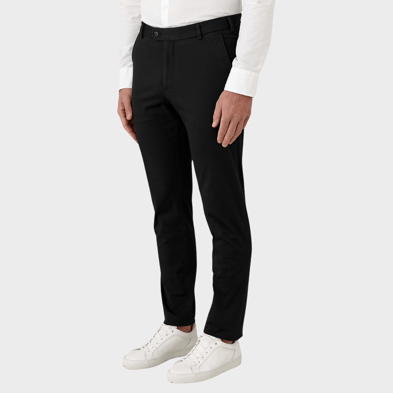 Flinders Mens Tailored Fit Burleigh Chino Pant in Black