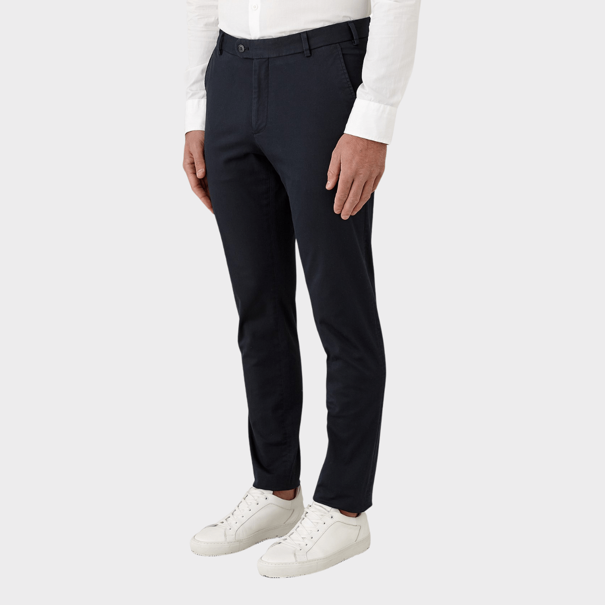 Flinders Mens Tailored Fit Burleigh Chino Pant in Dark Navy