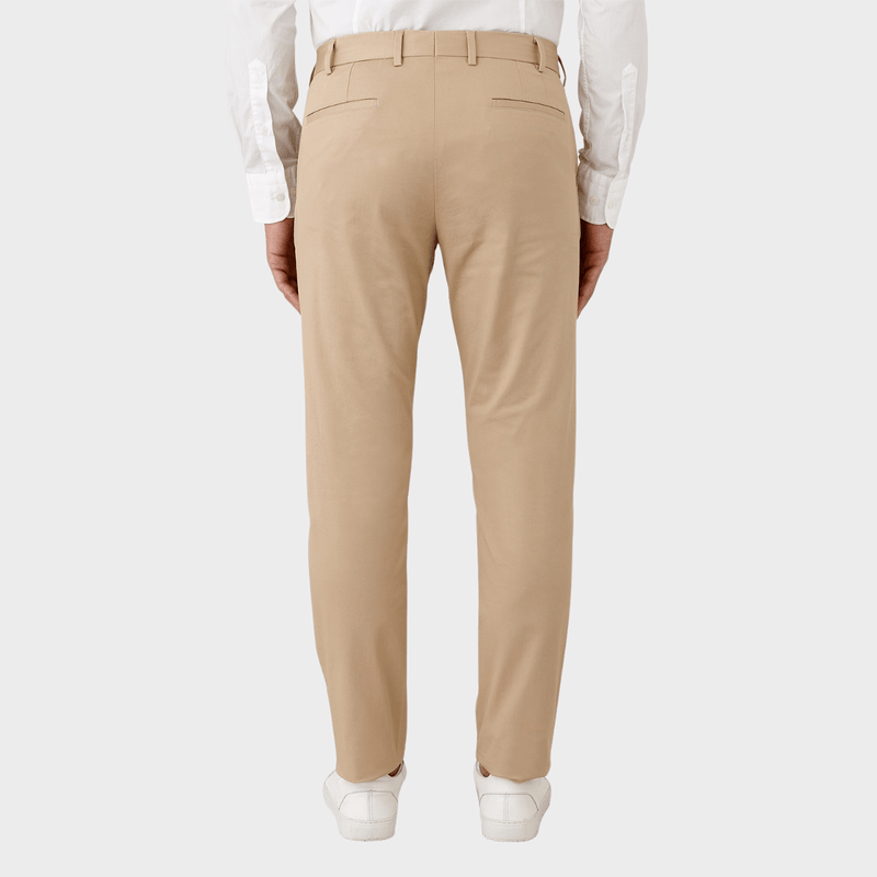 Flinders Mens Tailored Fit Burleigh Chino Pant in Sand