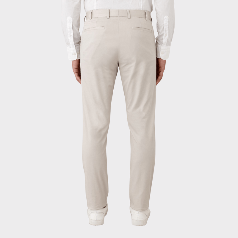 Flinders Mens Tailored Fit Burleigh Chino Pant in Stone