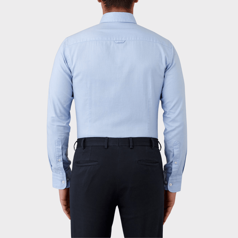 Flinders Mens Tailored Fit Jervis Shirt in Blue