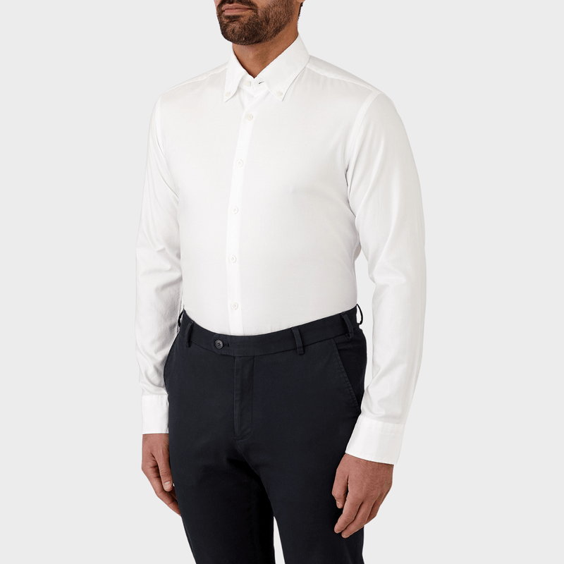 Flinders Mens Tailored Fit Jervis Shirt in White