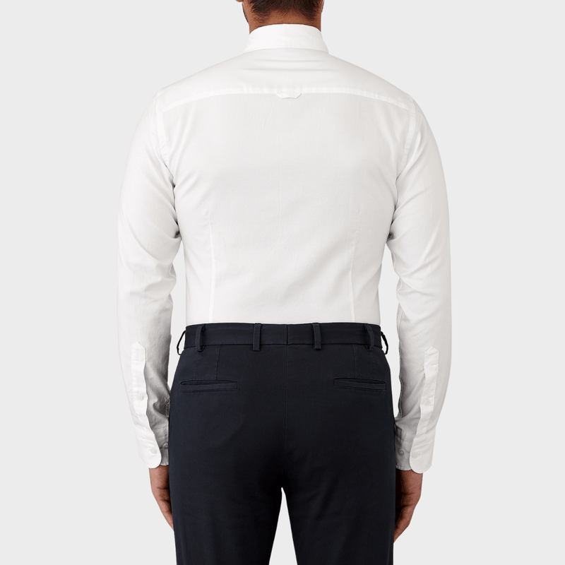 Flinders Mens Tailored Fit Jervis Shirt in White