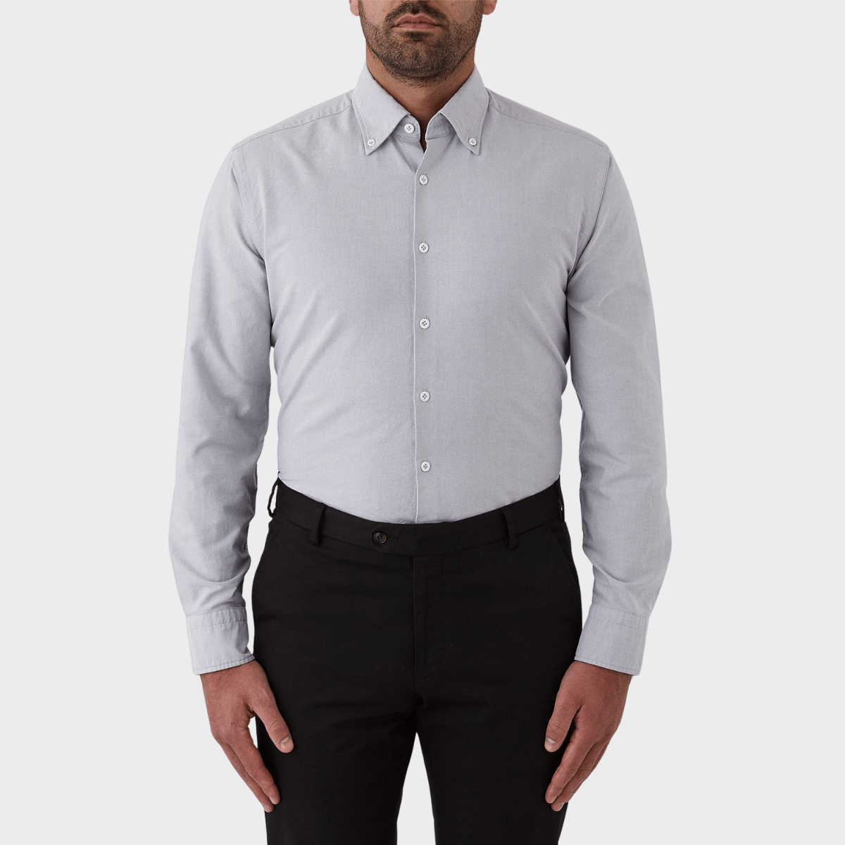 Flinders Mens Tailored Fit Jervis Shirt in Grey FFR016