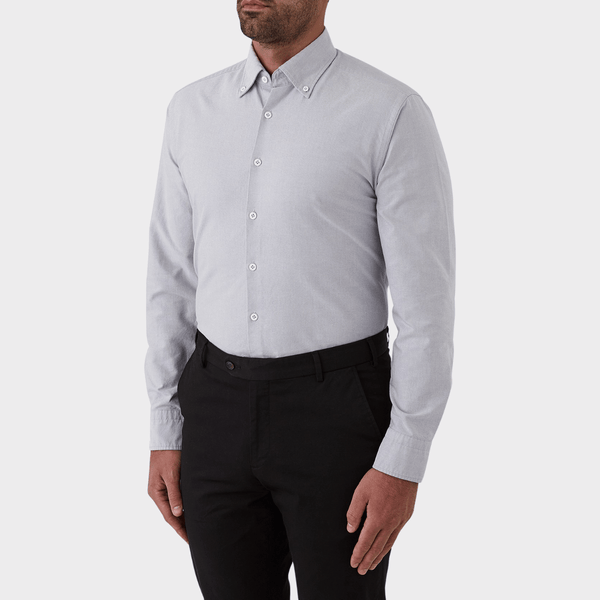 Flinders Mens Tailored Fit Jervis Shirt in Grey FFR016