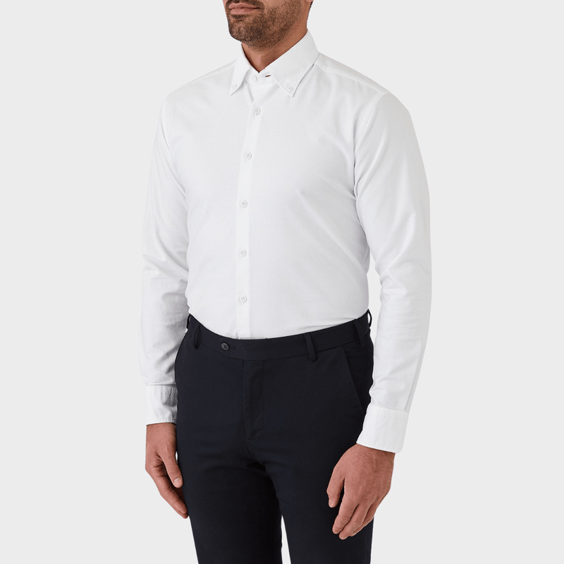 Flinders Mens Tailored Fit Jervis Shirt in White FFR016