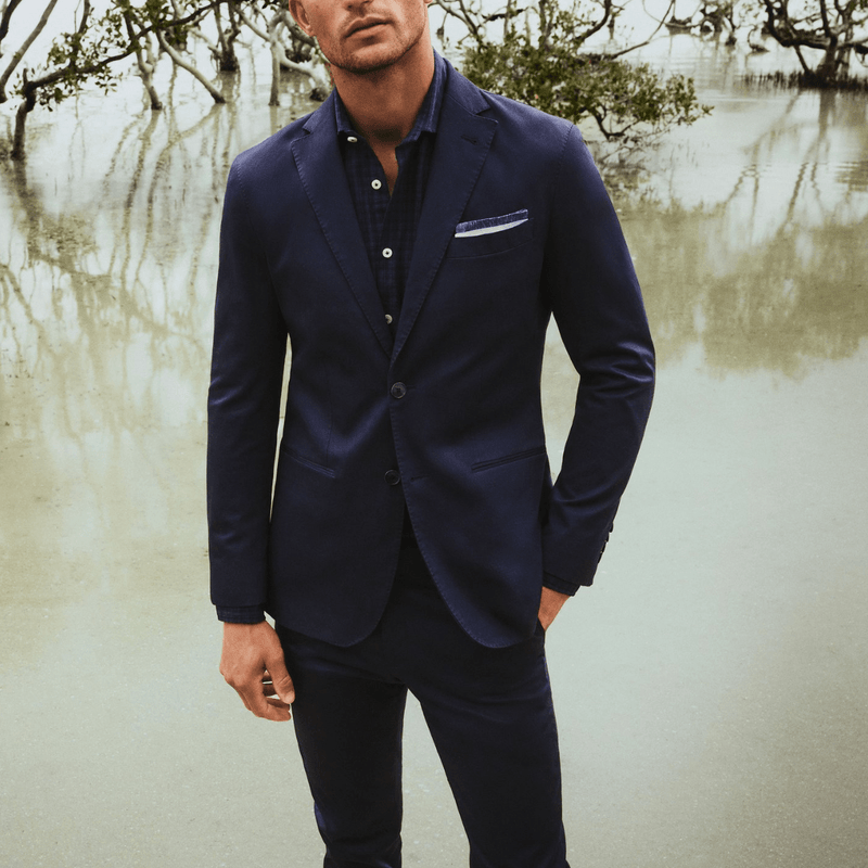 Flinders Mens Tailored Fit Noosa Suit in Navy