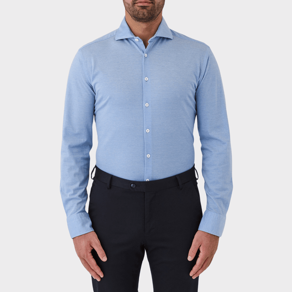 Flinders Mens Tailored Fit Winton Shirt in Blue FFQ076