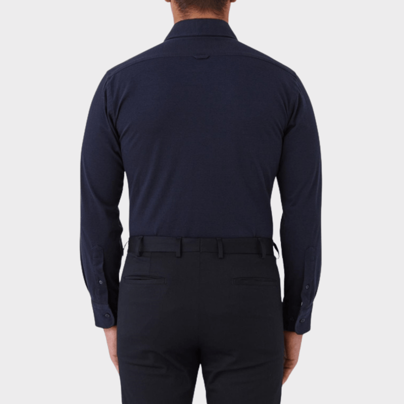 Flinders Mens Tailored Fit Winton Shirt in Navy FFQ076