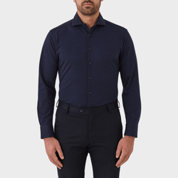 Flinders Mens Tailored Fit Winton Shirt in Navy FFQ076