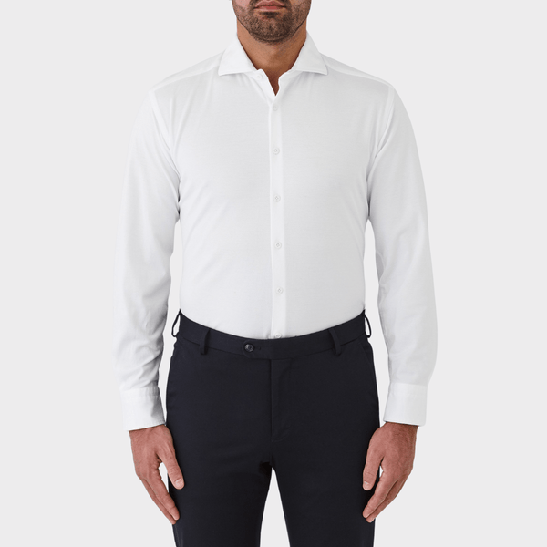 Flinders Mens Tailored Fit Winton Shirt in White FFQ076
