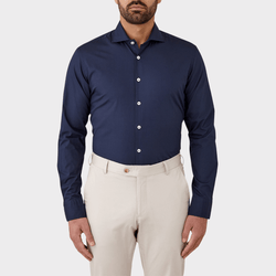 Flinders Mens Tailored Fit Winton Shirt in Navy