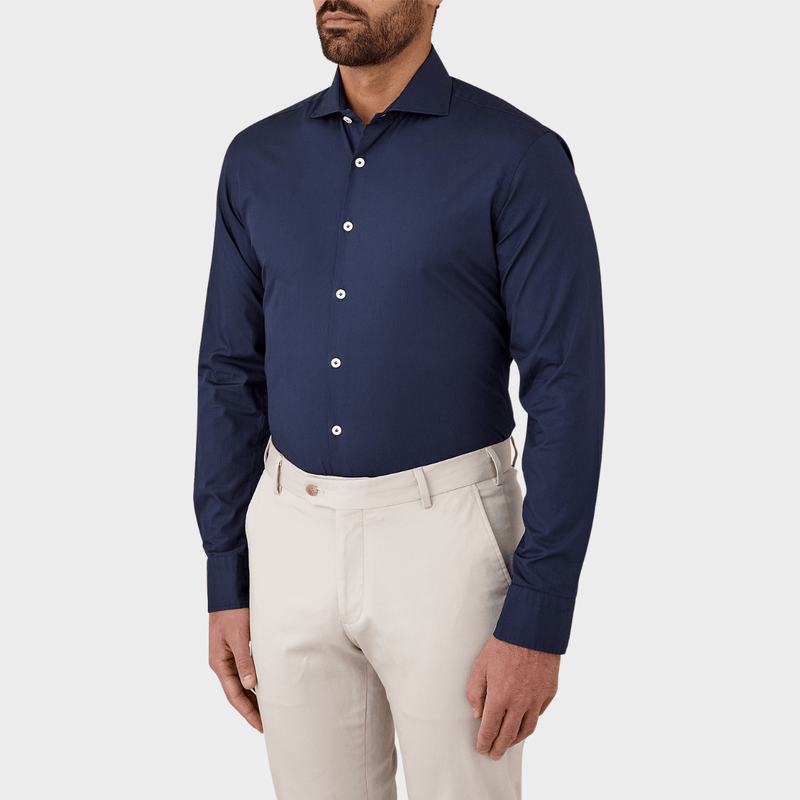 Flinders Mens Tailored Fit Winton Shirt in Navy