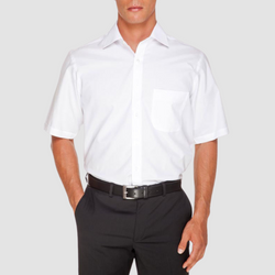 Ganton Gold Label Classic Fit Short Sleeve Shirt in White