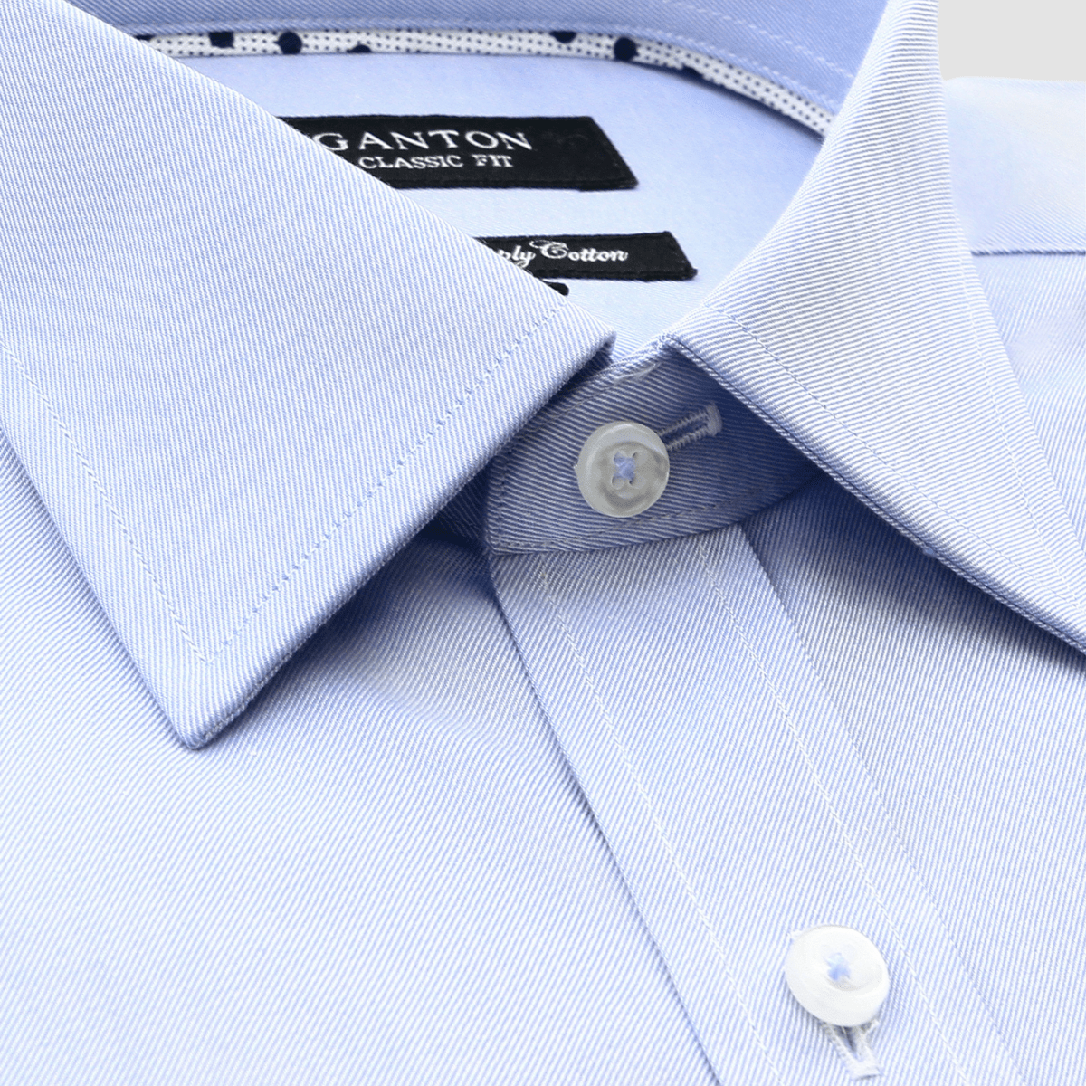 Ganton Classic Fit Kyle Fine Twill Mens Shirt in Sky