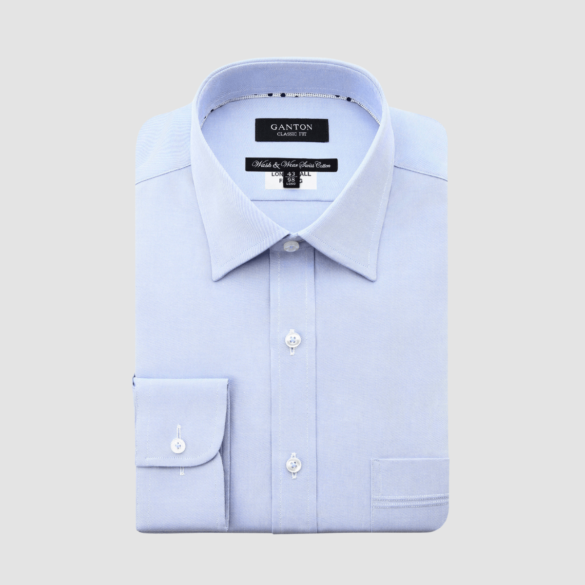 Ganton Classic Fit Kyle Fine Twill Mens Shirt in Sky