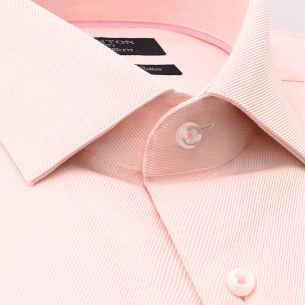 Ganton Classic Fit Windsor Lux Twill Mens Shirt in Pink