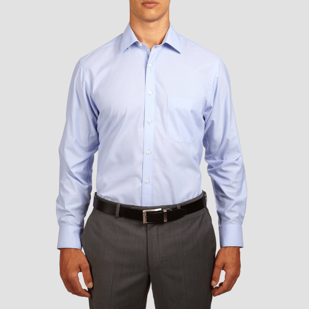 Ganton Classic Fit Gold Label Mens Single Cuff Shirt in Sky Blue