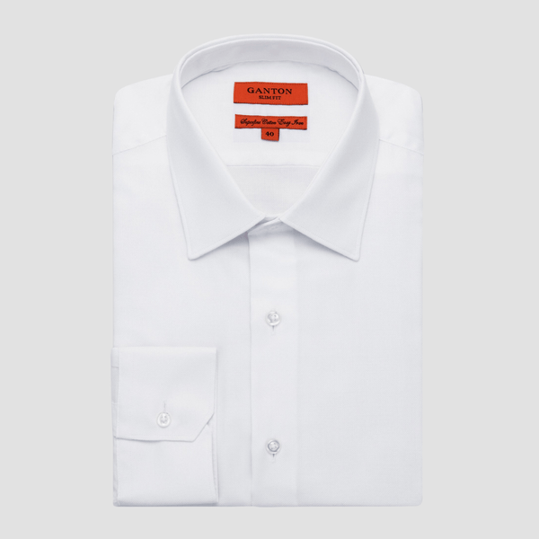 Ganton Slim Fit Harry Royal Oxford Mens Shirt in White